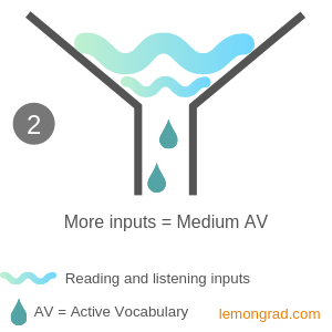 More inputs = Medium Active Vocabulary